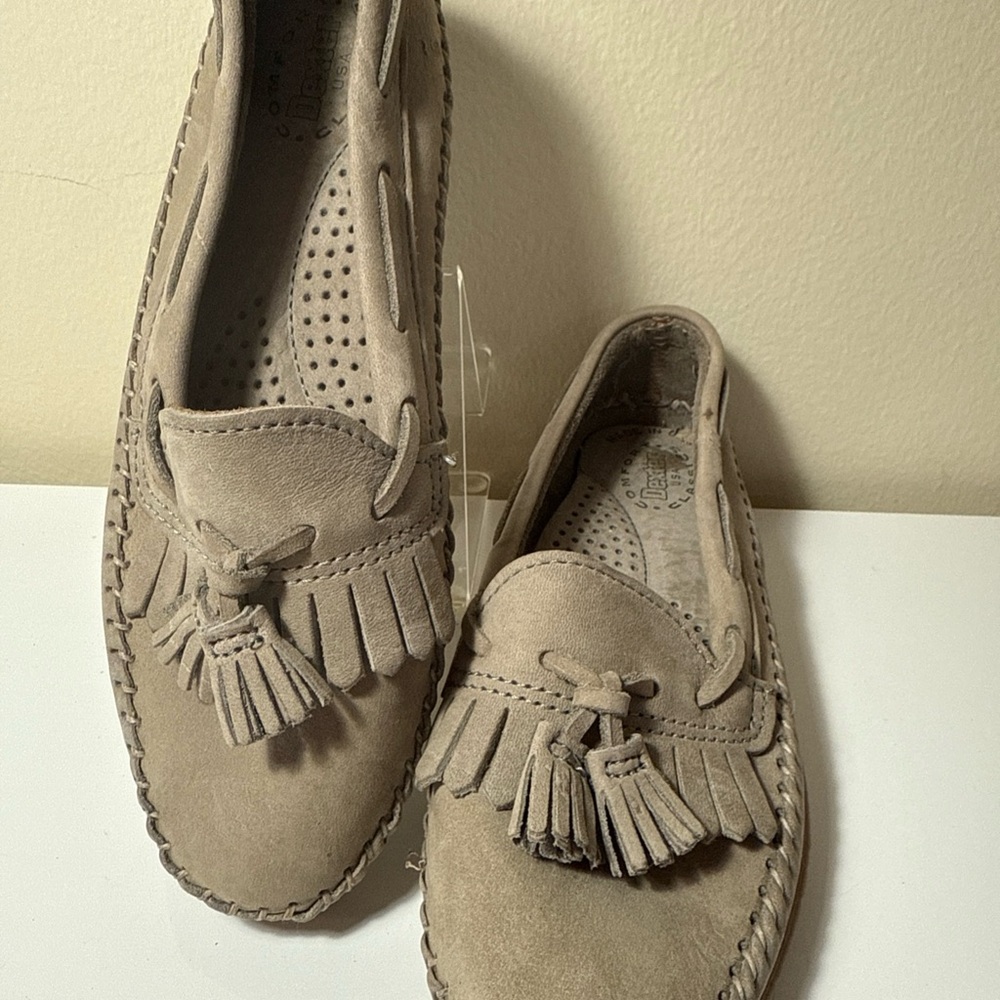 Dexter Shoes Womens 5 M Tasseled Flats Slip On Loafers Tan Leather Casual *Read